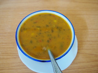Moroccan harira soup in a local restaurant, Fez, Morocco