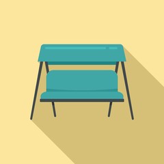 Swing textile chair icon. Flat illustration of swing textile chair vector icon for web design