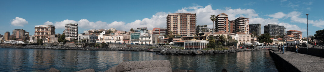 Panoramic view of Catania water line