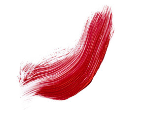 Red lipstick smudge stains isolated on white background