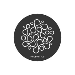 Probiotics bacteria logo design line icon. Healthy nutrition ingredient for therapeutic