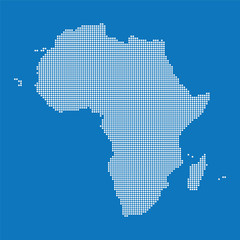 Fototapeta na wymiar Africa map made from halftone dot pattern