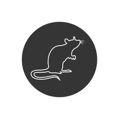 Standing Rat silhouette. Rat line icon. vector sign