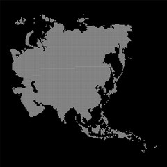 Asia map made from halftone dot pattern