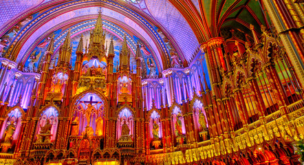 Fototapeta na wymiar Montreal cathedral interior, HDR Image