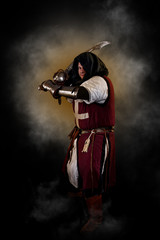 A knight with a sword