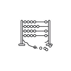 Broken Abacus vector line icon