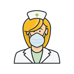 Nurse with face mask isolated vector illustration for International Nurses Day on May 12th