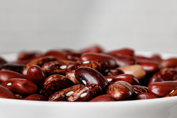 Beans in bowl on the table.