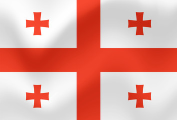 Realistic flag of Georgia. Vector illustration.