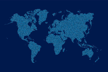 Fototapeta premium World map made from halftone dot pattern