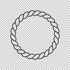 Vector symbol design of circle rope icon illustration without background, Abstract round rope shape design with line pattern element