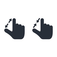 Resize, scale. More. Less. Vector icon isolated on white background.