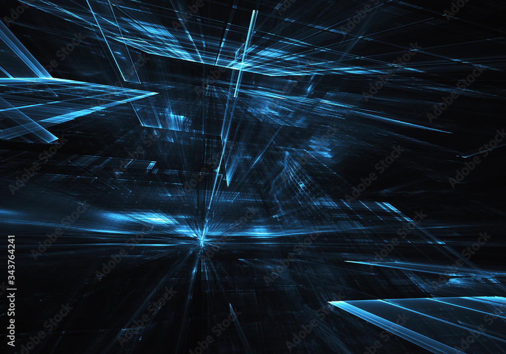 Poster fractal background for use in creativity and design projects. technological fractal. abstract 3d ill