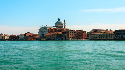 Beautiful view to Venice from the Venetian Lagoon. Italy, Europe