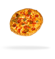 Delicious Pizza isolated over white background