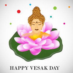Vector illustration of a background or poster for celebrate Happy Vesak day or Buddha Purnima.