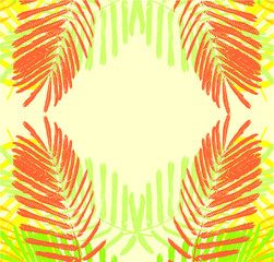 Fototapeta na wymiar palm tree leaf embroidery graphic design vector art