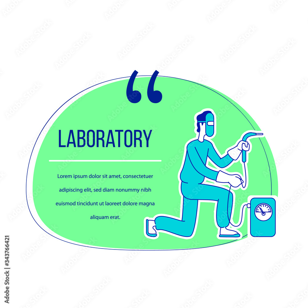 Aufkleber laboratory flat silhouette vector character quote. citation blank frame template. engineer, scientis