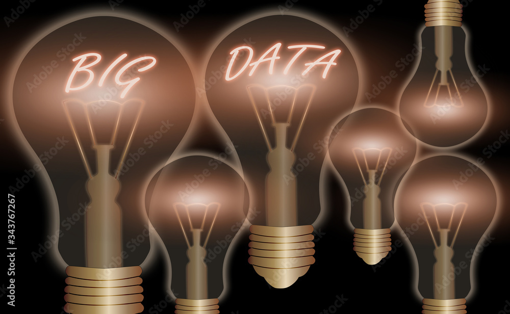 Poster writing note showing big data. business concept for sets that so complex that traditional software c