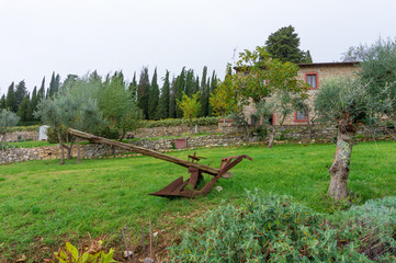 Castellina in Chianti, Italy - NOVEMBER 2, 2019: view of the farmhouse "Querceto di Castellina"