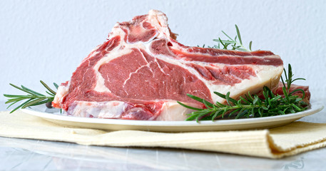 dish with steak on the kitchen table