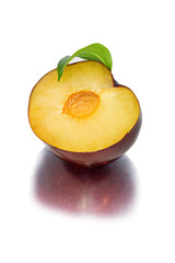 plums on a big background, isolate. bright plums black or red without background.