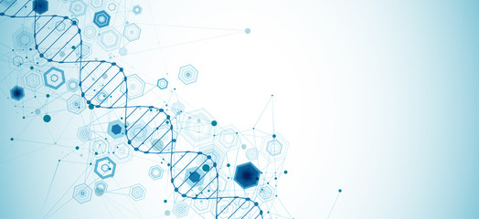 Abstract blue hexagon futuristic background for design works.