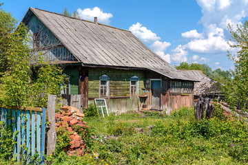 Fototapeta na wymiar Abandoned village in the Chernobyl zone. Belarus.