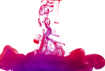 Fototapeta premium food coloring in water, Solubility of color in water, Watercolor or ink in water. Abstract background. Isolated. Collection.,