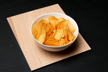 Potato chips in a bowl