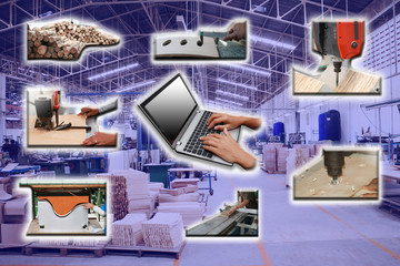 Technology process in  furniture factory  