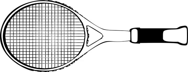 Tennis racket vector illustration on white background