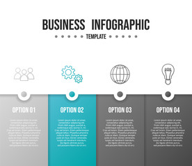 Business infographic concept. Timeline with business icons. Vector