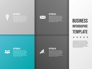 Gray infographic template. Diagram with business icons. Vector