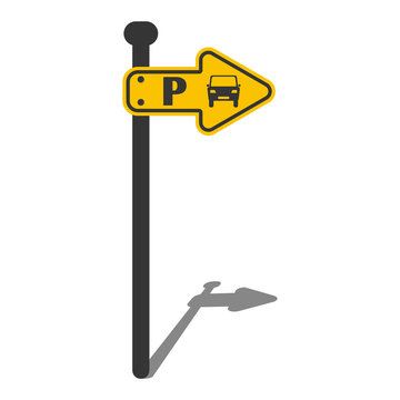 Parking sing direction indicator vector illustration design
