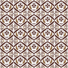 Unique style Javanese batik pattern with dark brown color