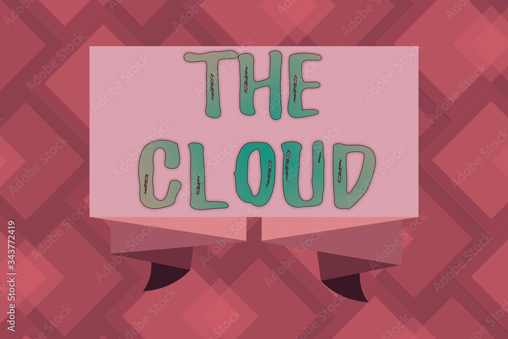 Poster conceptual hand writing showing the cloud. concept meaning programs used in storing accessing data o