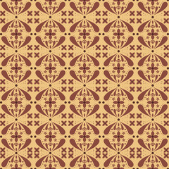 Beautiful batik pattern with seamless brown color