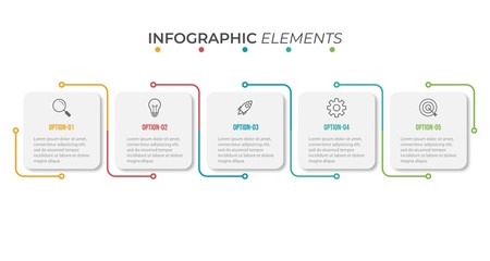 Presentation business infographic template with 5 options