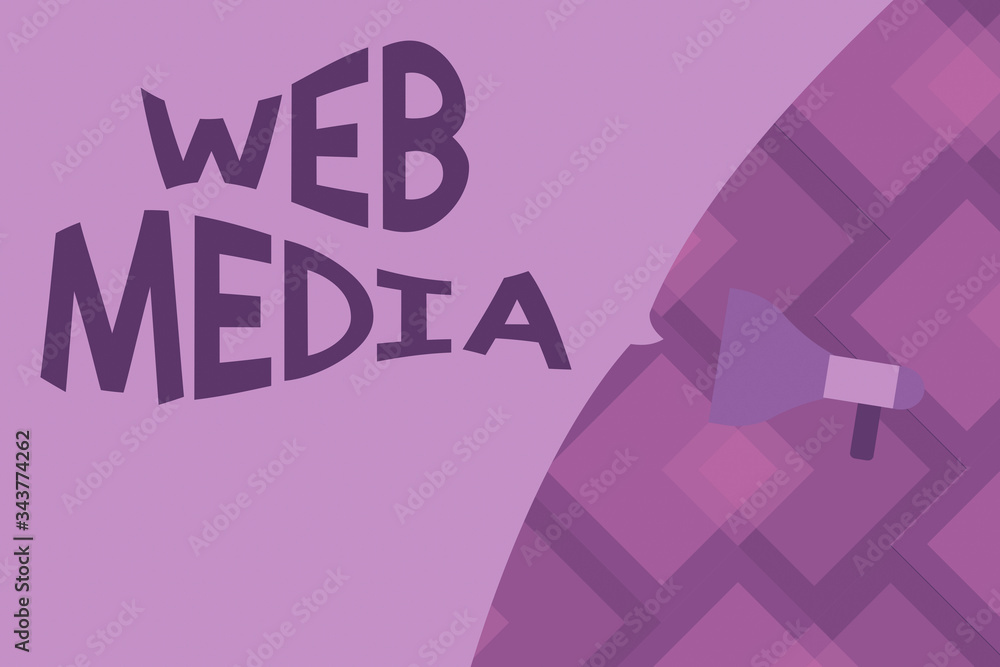 Poster conceptual hand writing showing web media. concept meaning audio and visual forms of communication p