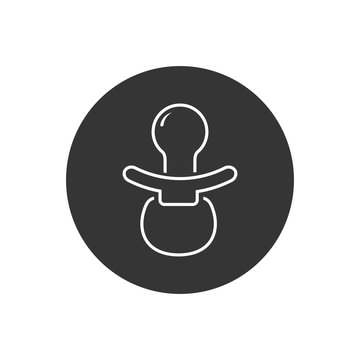 recommend clip art: Baby pacifier, dummy, soother or teether flat vector line icon