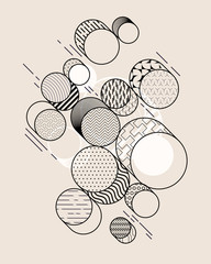 Abstract geometric composition with decorative circles