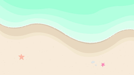 The top viwe of beautiful beach that you can see starfishs ,rocks,sand and wave in summer 