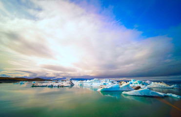 Fototapeta na wymiar Iceland Lake with Melting Glaciers