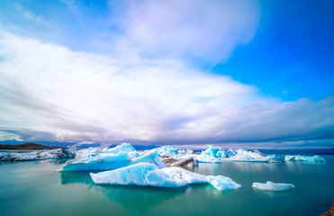 Iceland Lake with Melting Glaciers