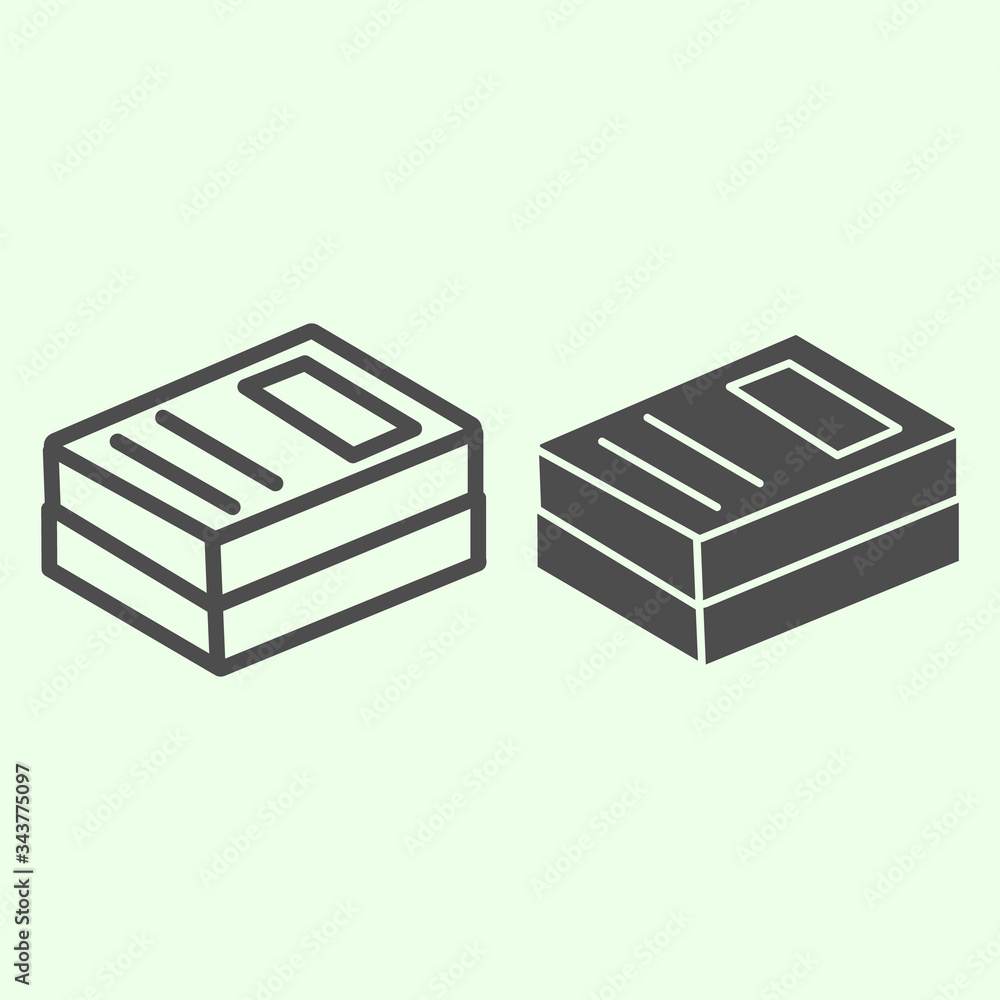 Poster documents line and solid icon. business paper stack outline style pictogram on white background. off