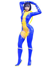 3D comics cosplay anime girl.