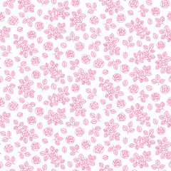 Rose seamless pattern. Floral vector background