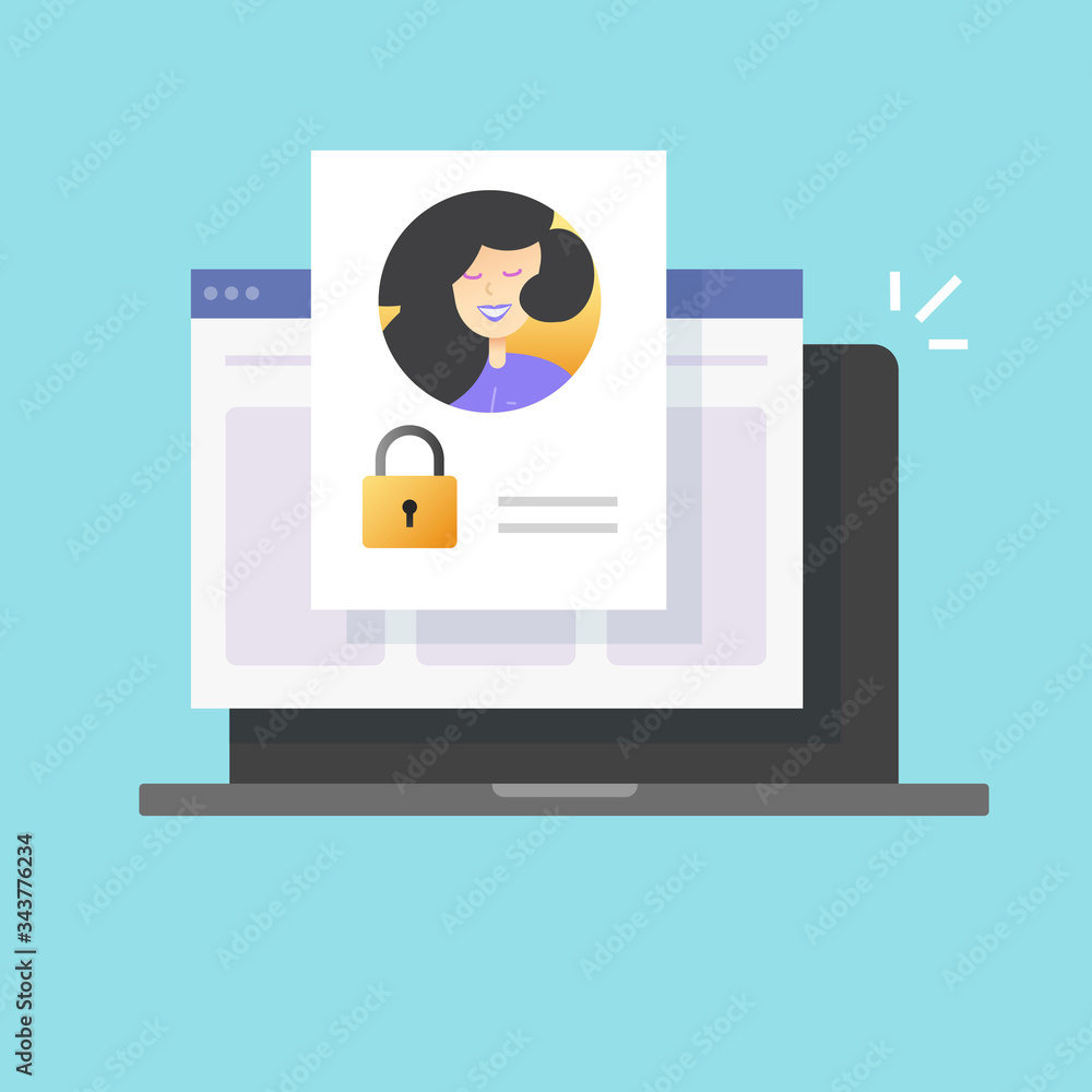 Poster personal profile password secure account access denied online or web digital internet private authen